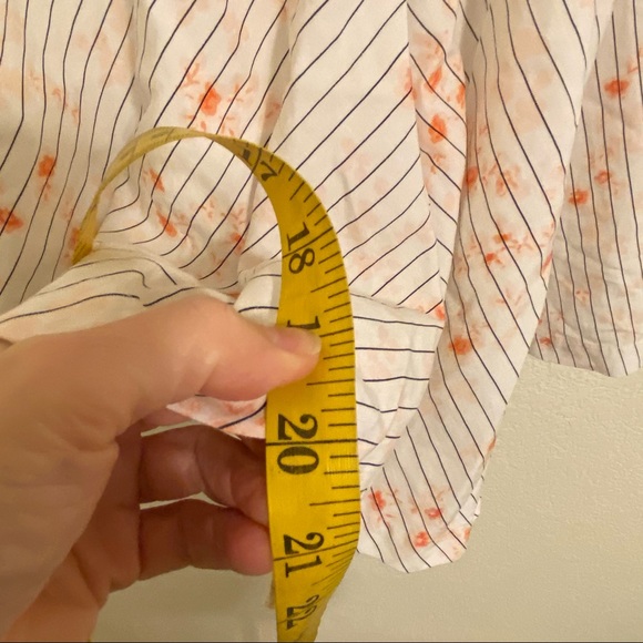 Club Monaco Floral Stripe Dress White Navy Red 00 - Picture 9 of 11